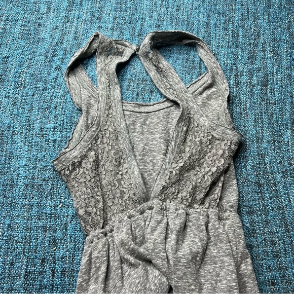 Hollister Jersey Knit Maxi Dress with Open Back Lace in Gray - Picture 3 of 5